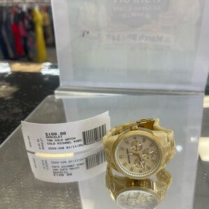 Michael Kors Tan and Gold Tone Chronograph Bracelet Watch